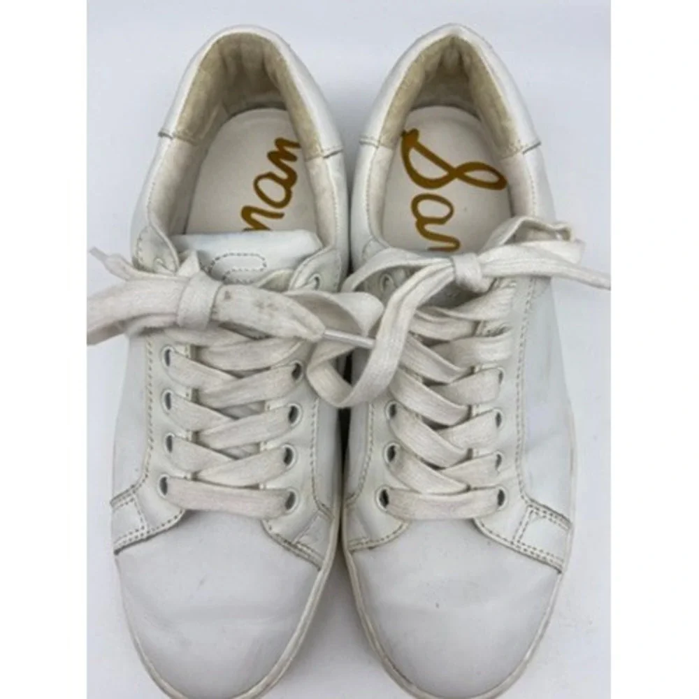 Sam Edelman‎ Ethyl Sneakers Womens 6.5M White Leather Low Top Platform Shoes